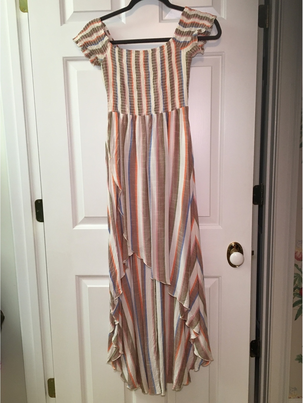 Show Me Your MuMu Willa Maxi Dress Medium Striped Rayon Spandex